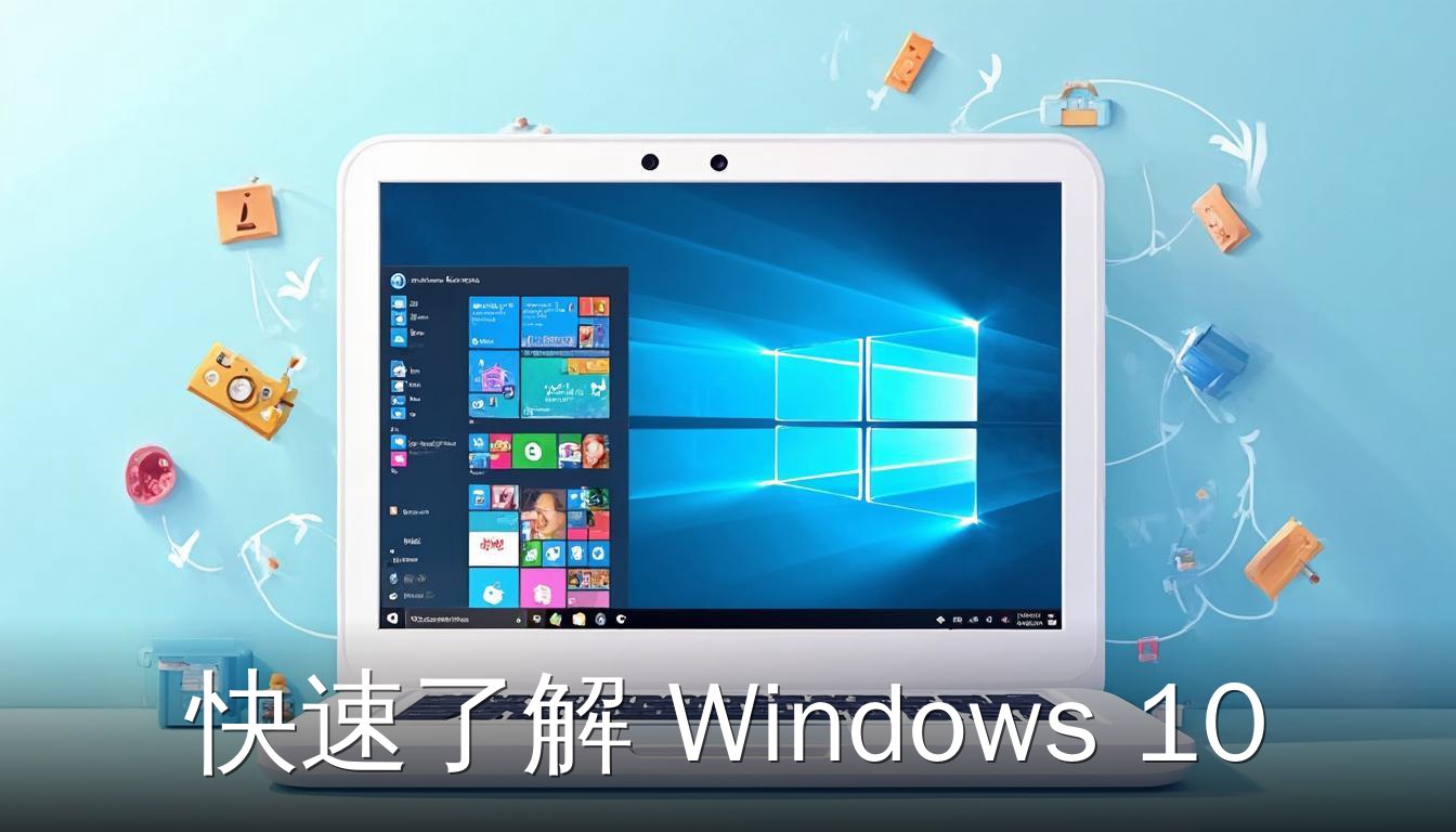 Windows 10 桌面界面扁平插画