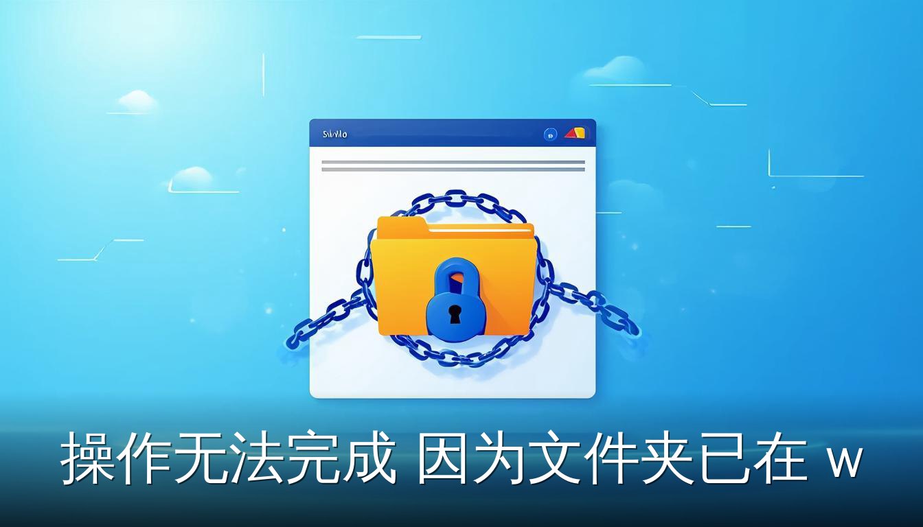 Windows资源管理器窗口和文件夹图标被锁链锁住，表示文件夹被占用无法操作