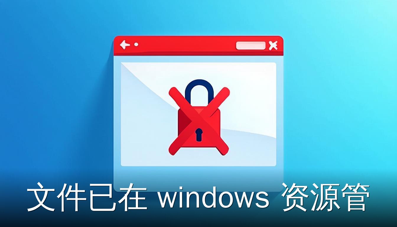 文件已在Windows资源管理器中打开的错误提示，锁图标被覆盖